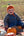 Limited Edition Halloween Cashmere Baby Bonnet, Pumpkin with Fern Pom-Pom
