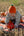 Limited Edition Halloween Cashmere Baby Bonnet, Pumpkin with Fern Pom-Pom