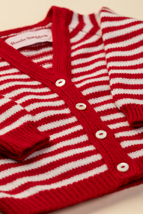 Baby + Children's Stripy Cashmere Cardigan, Chianti + Swan