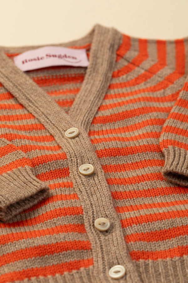 Baby + Children's Stripy Cashmere Cardigan, Mushroom + Flare