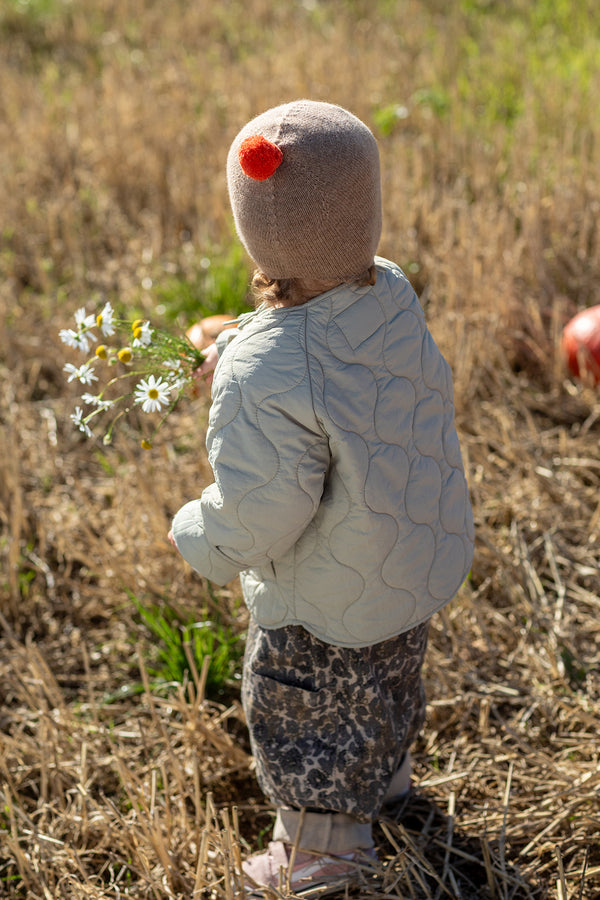 Cashmere Baby Bonnet, Mushroom + Flare Pom