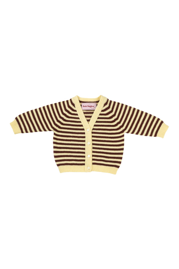 Baby + Children's Stripy Cashmere Cardigan, Lemon + Bison
