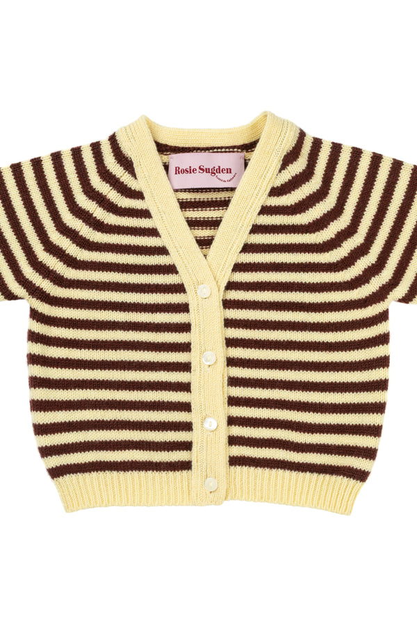 Baby + Children's Stripy Cashmere Cardigan, Lemon + Bison