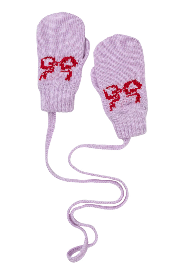 Children's Cashmere Mittens with Bows, Lupin