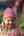 Children's Cashmere Beanie, Dusky Pink + Regal Red Pom-Pom