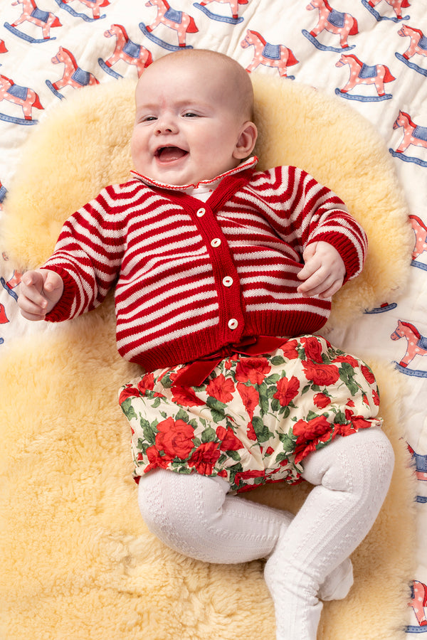 Baby + Children's Stripy Cashmere Cardigan, Chianti + Swan