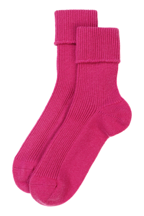 Cashmere Bed Socks, Blusher Pink