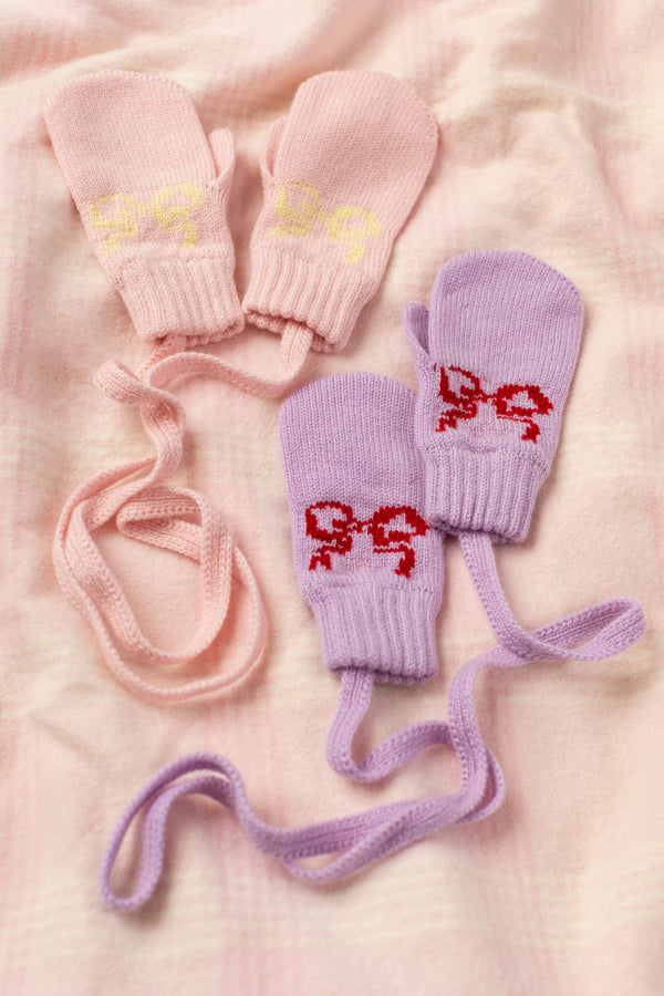 Children's Cashmere Mittens with Bows, Lupin