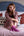 2-Colour Leopard Pattern Cashmere Socks, Sweet Pea
