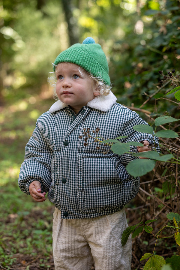 Children's Cashmere Beanie, Fern with Riviera Pom-Pom