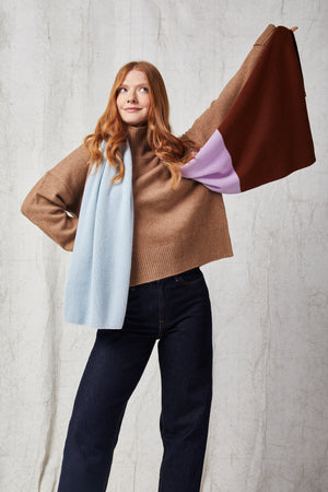 Ribbed Shawl Scarf, Polar, Lupin & Stag