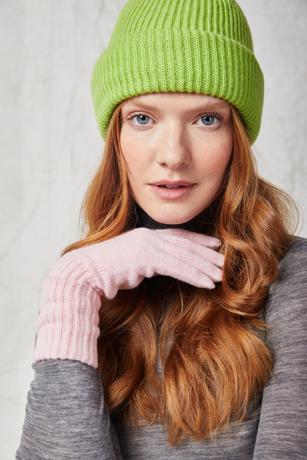 Ribbed Double Turn-Up Chunky Beanie, Kermit