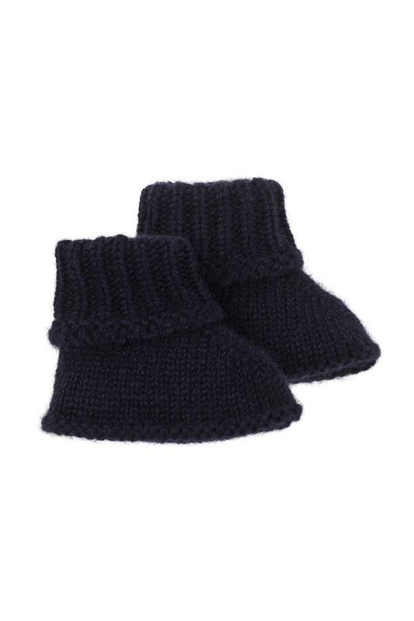 Rosie Sugden Cashmere’s Baby Bootees in Navy