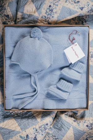Rosie Sugden Cashmere’s Baby Gift Set in Spa Blue