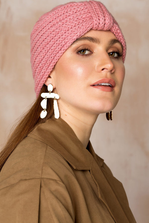 Rosie Sugden Cashmere’s Turban in Dusky Pink