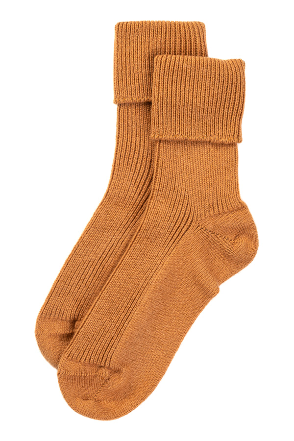Cashmere Bed Socks, Toffee