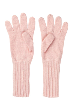 Long ribbed cuff gloves, Marshmallow