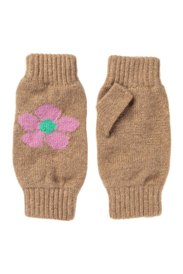 Daisy Wrist Warmers, Mushroom