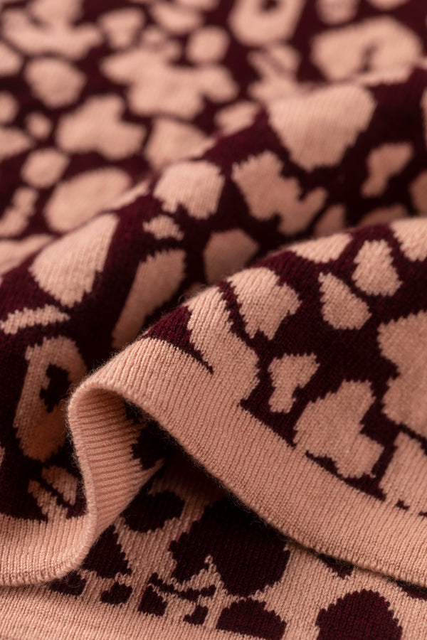 Cashmere Leopard Baby Blanket, Coral & Damson