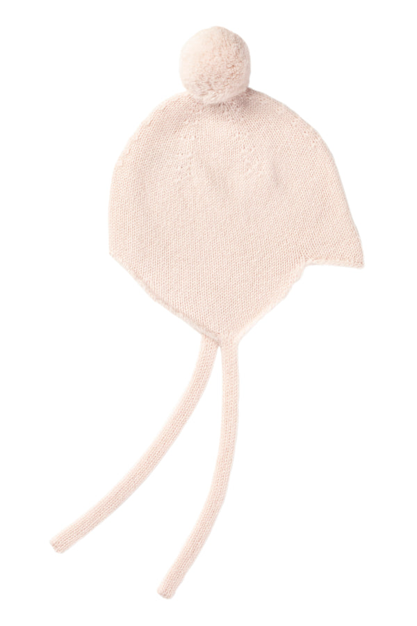 Cashmere Baby Bonnet, Icing Pink