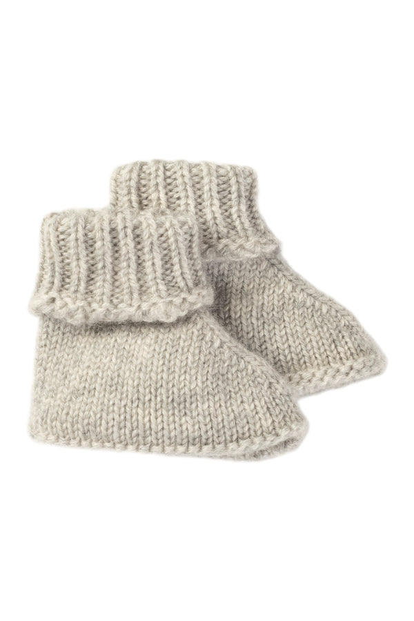 Cashmere Baby Bootees, Earl Grey