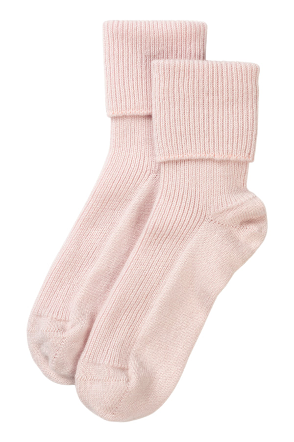 Cashmere Bed Socks, Icing Pink